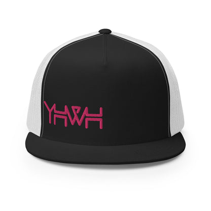 YHWH - Trucker Snapback - Pink Edge