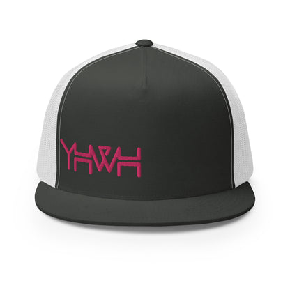 YHWH - Trucker Snapback - Pink Edge