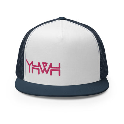 YHWH - Trucker Snapback - Pink Edge