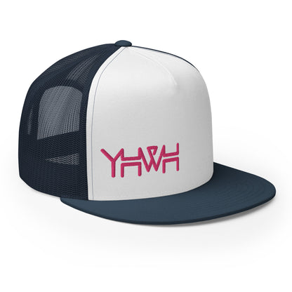 YHWH - Trucker Snapback - Pink Edge