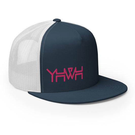 YHWH - Trucker Snapback - Pink Edge