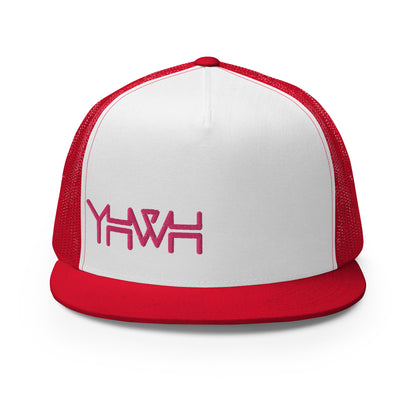 YHWH - Trucker Snapback - Pink Edge