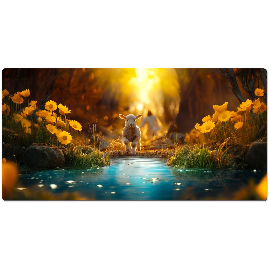 Desk Mats - He Leads My By Still Waters