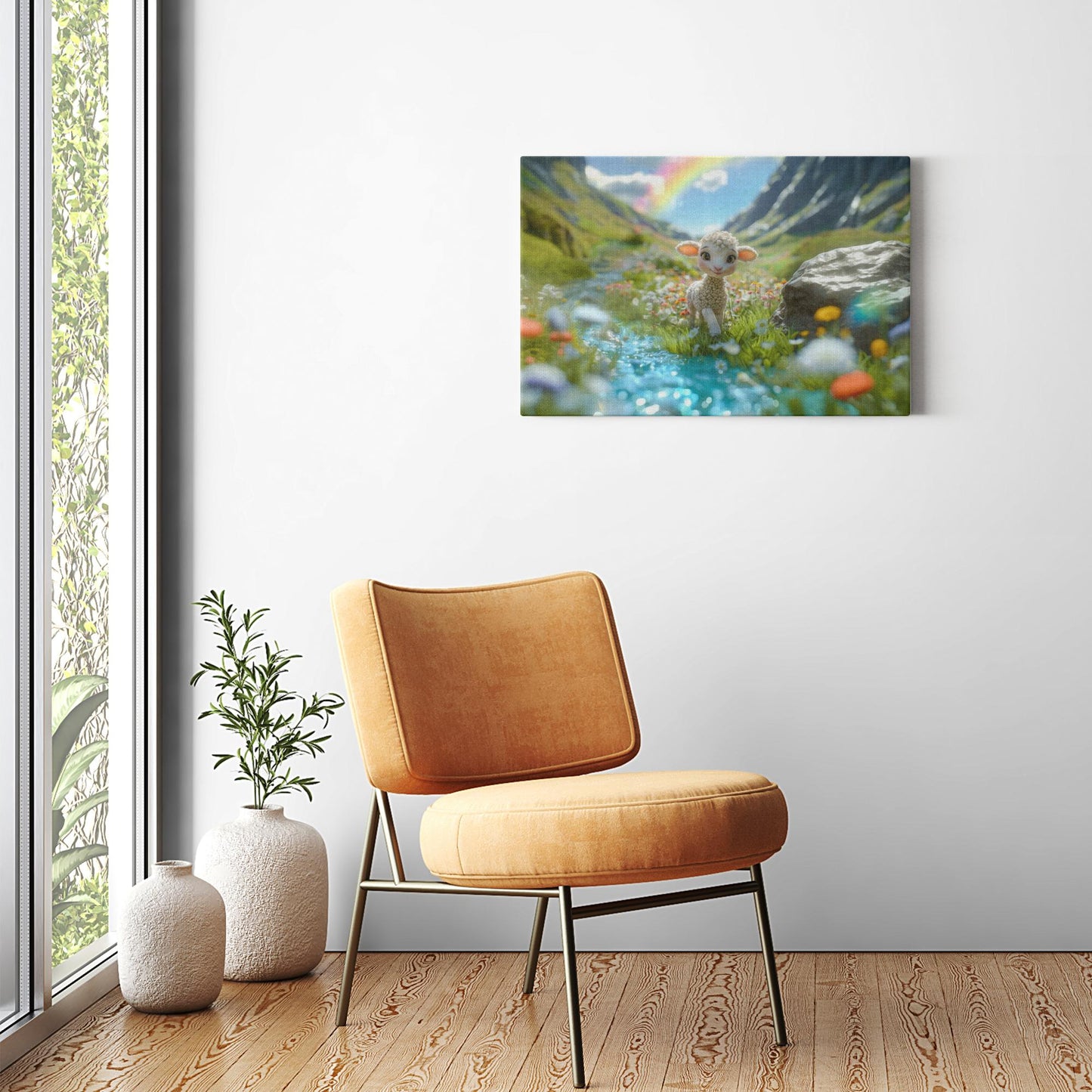 Canvas Wraps - Little Lamb By Still Waters - Landscape