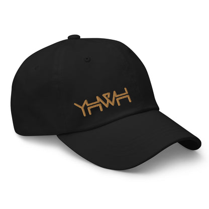 YHWH - Dad Hat Buckle - Gold Edge