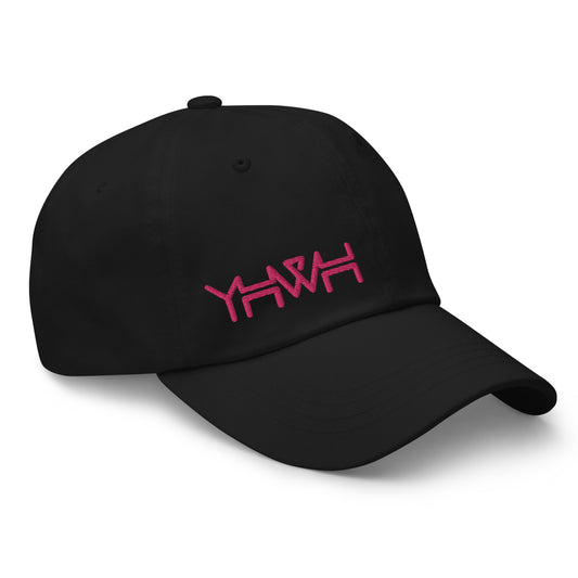 YHWH - Dad Hat Buckle - Pink Edge