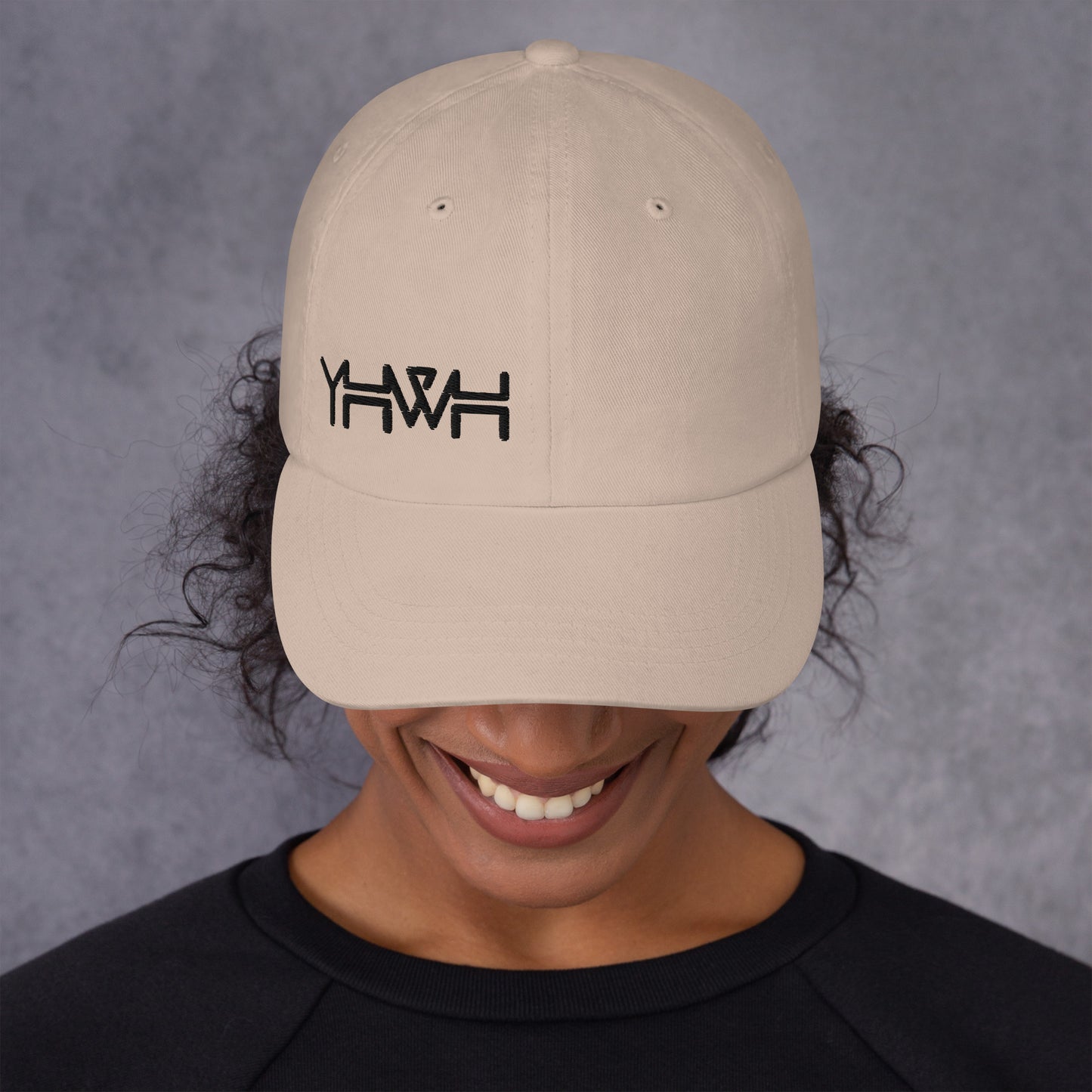 YHWH - Dad Hat Buckle - Black Edge