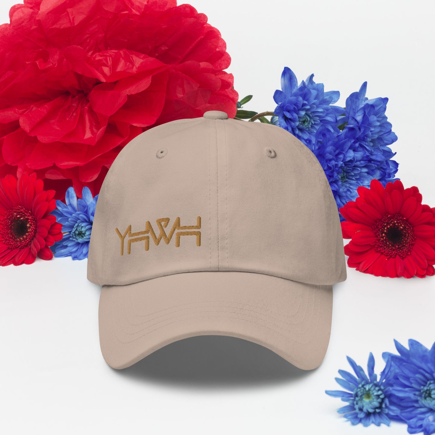 YHWH - Dad Hat Buckle - Gold Edge