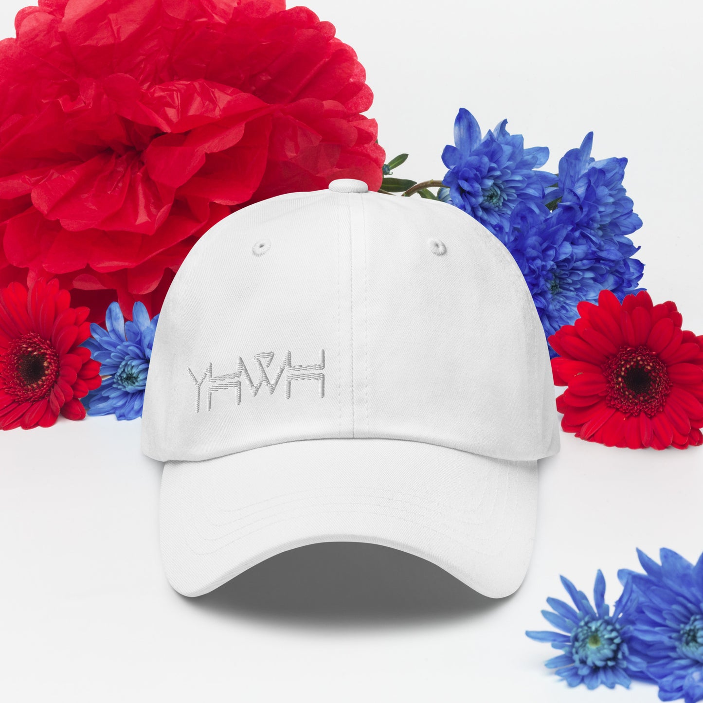 YHWH - Dad Hat Buckle - White Edge