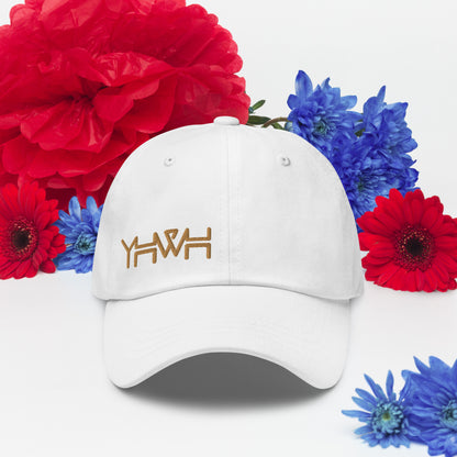 YHWH - Dad Hat Buckle - Gold Edge