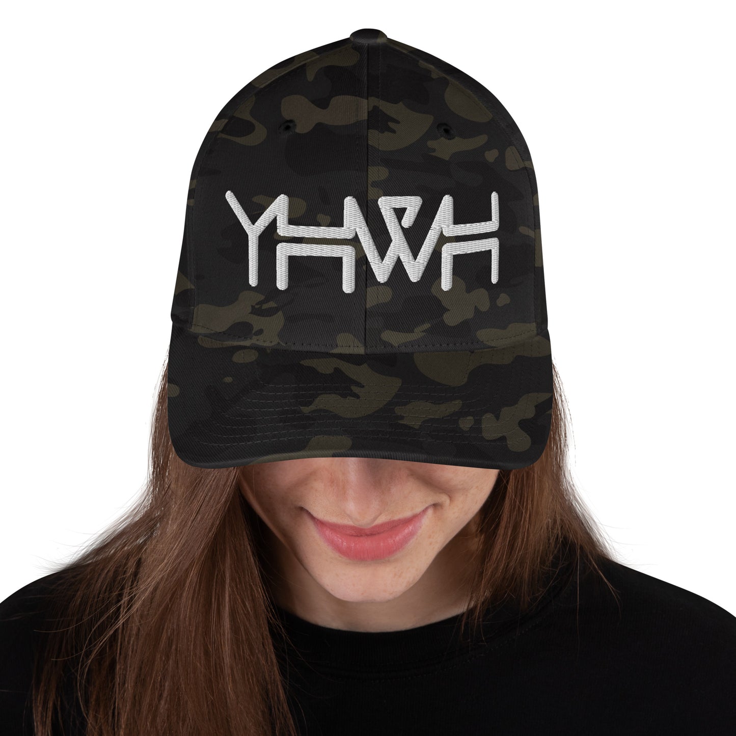 YHWH - Flexfit - White Crown