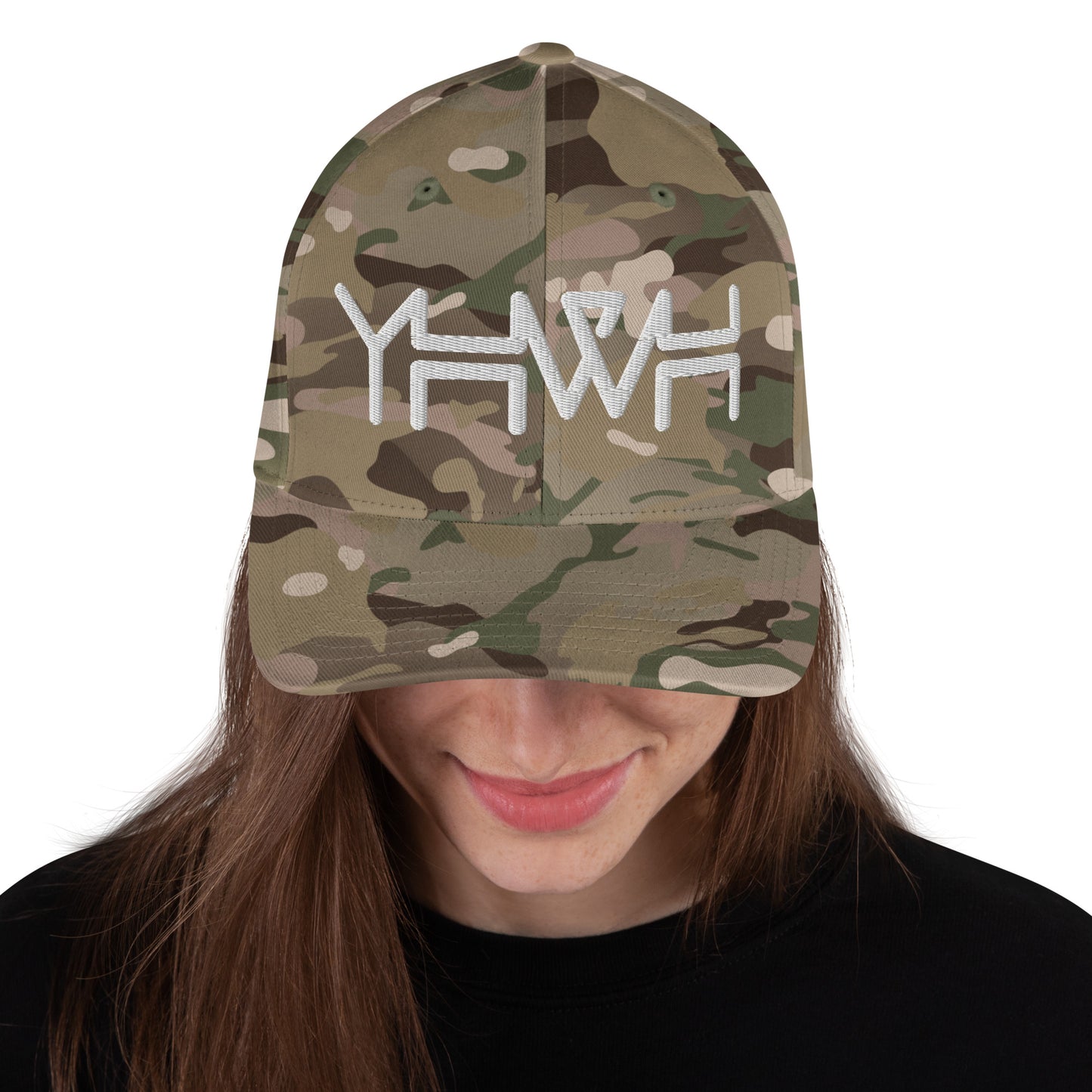 YHWH - Flexfit - White Crown