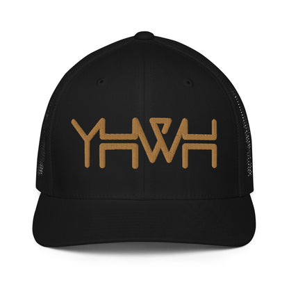 YHWH - Closed-back Trucker Flexfit - Gold