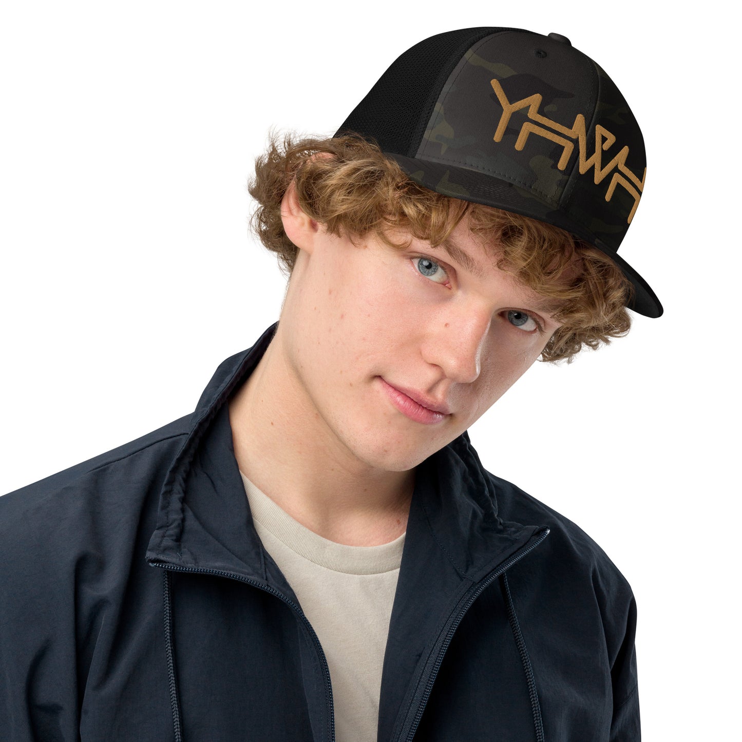 YHWH - Closed-back Trucker Flexfit - Gold