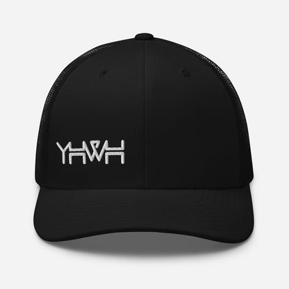 YHWH - Retro Trucker - White Edge