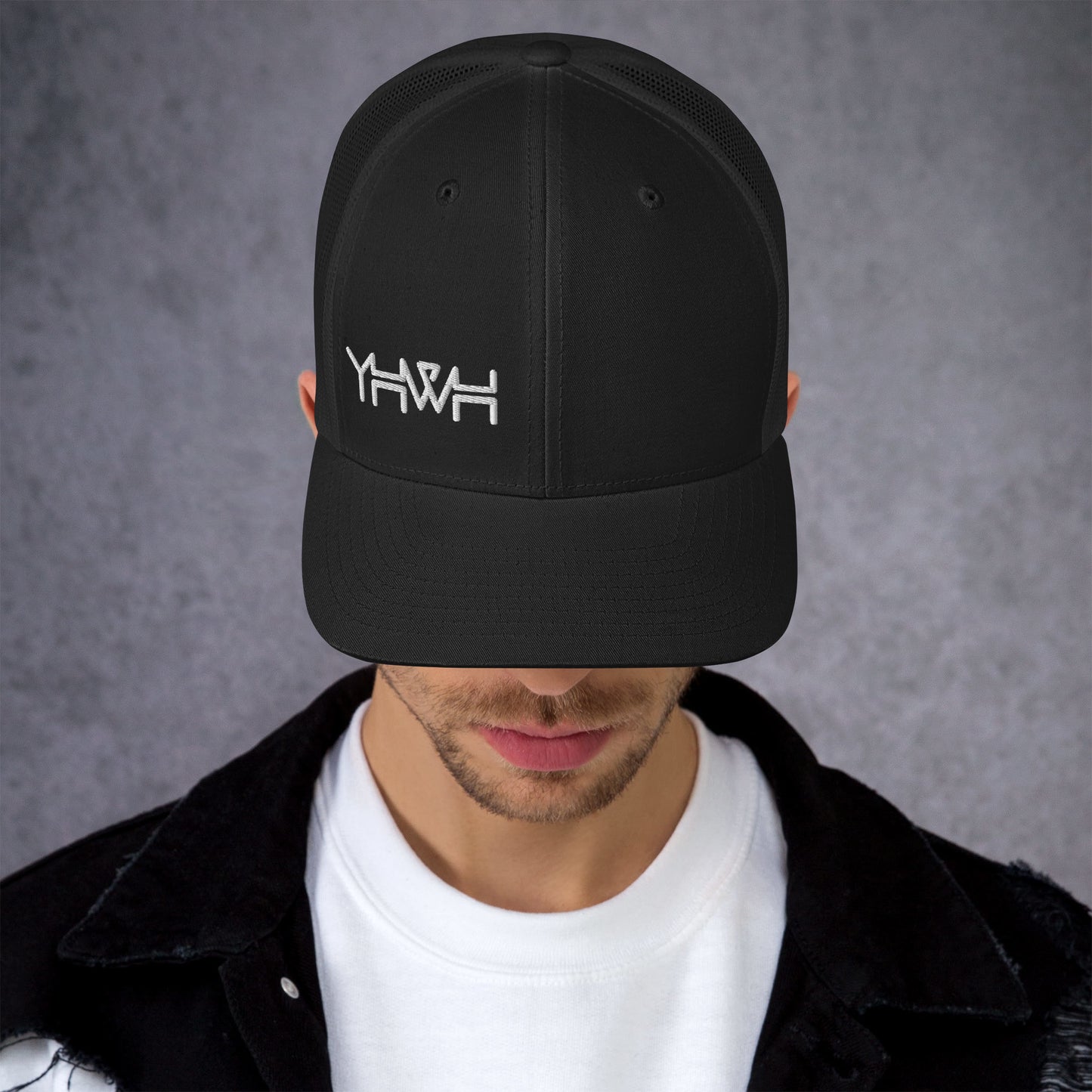 YHWH - Retro Trucker - White Edge