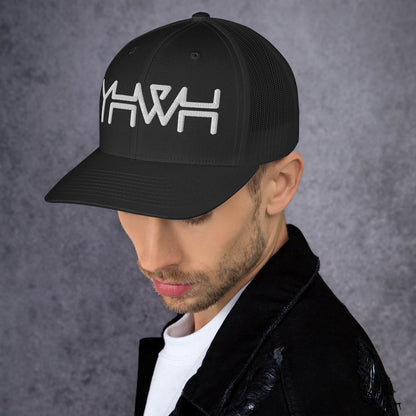 YHWH - Retro Trucker - White