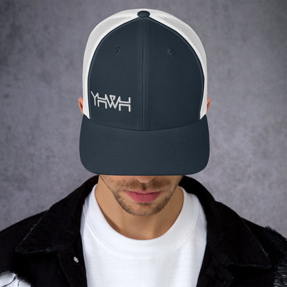 YHWH - Retro Trucker - White Edge