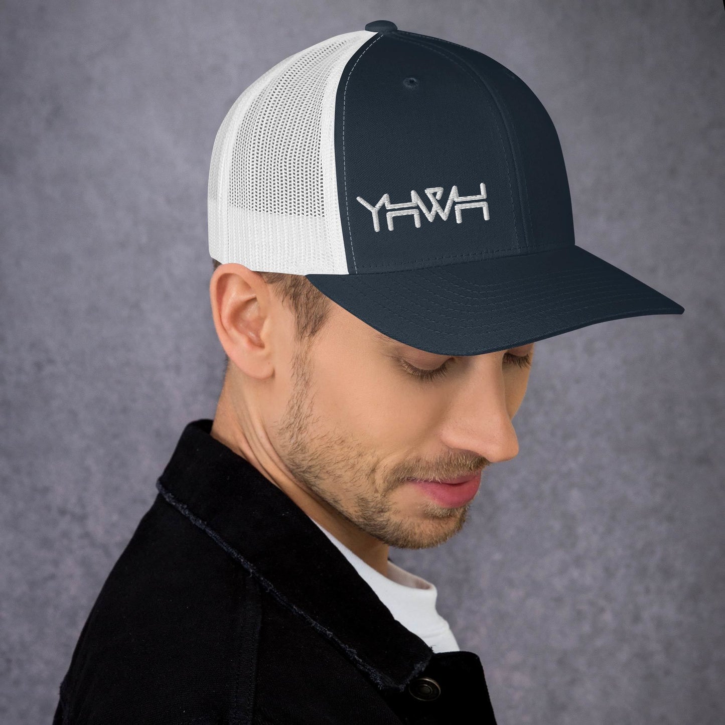 YHWH - Retro Trucker - White Edge