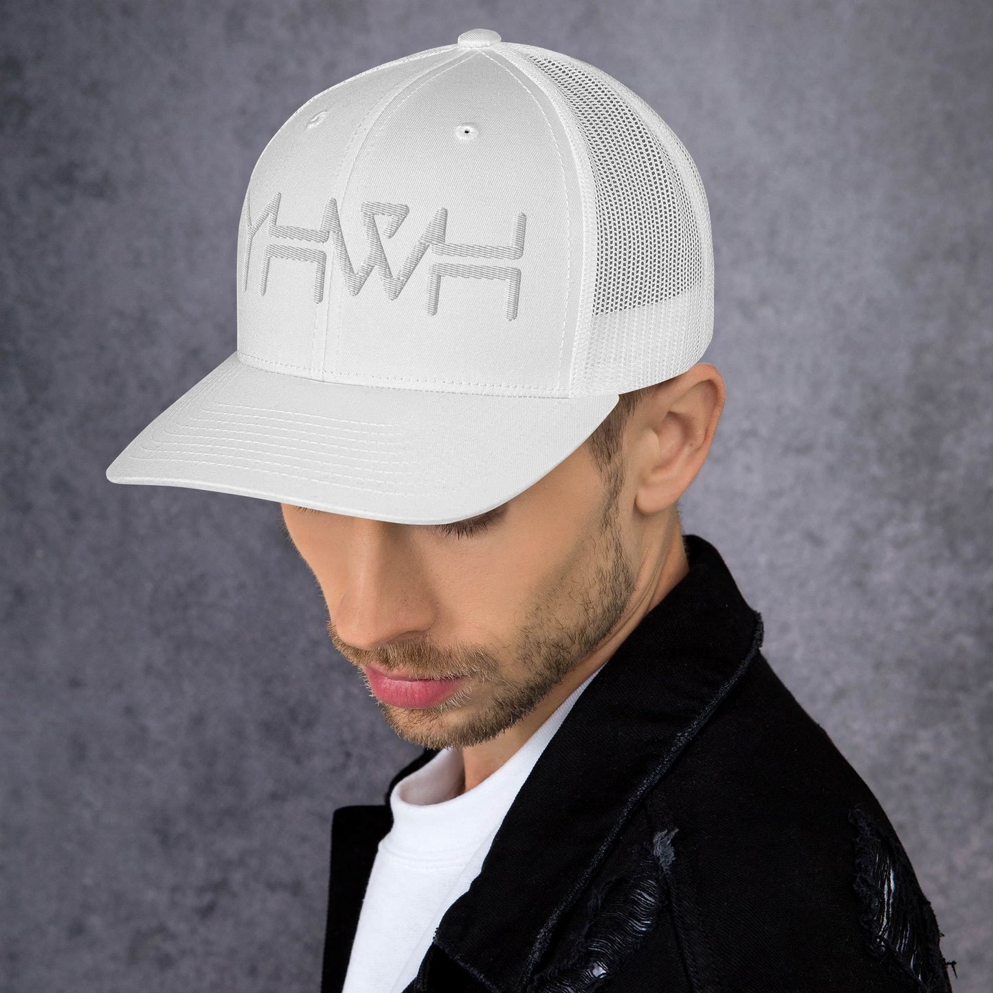 YHWH - Retro Trucker - White