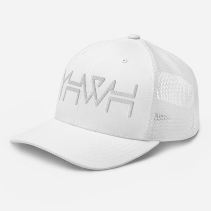 YHWH - Retro Trucker - White