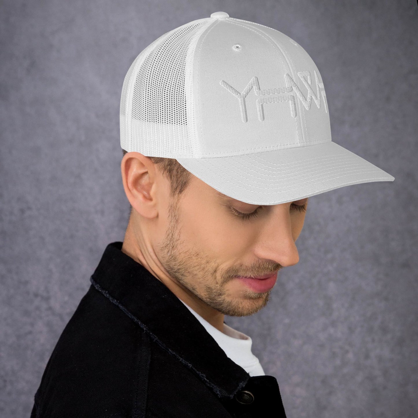 YHWH - Retro Trucker - White