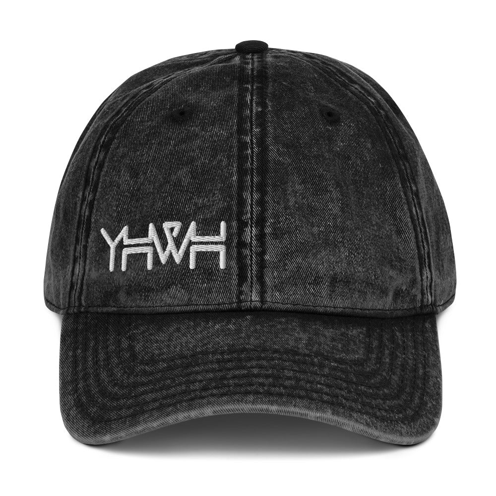 YHWH - Dad Hat Vintage Buckle - White Edge