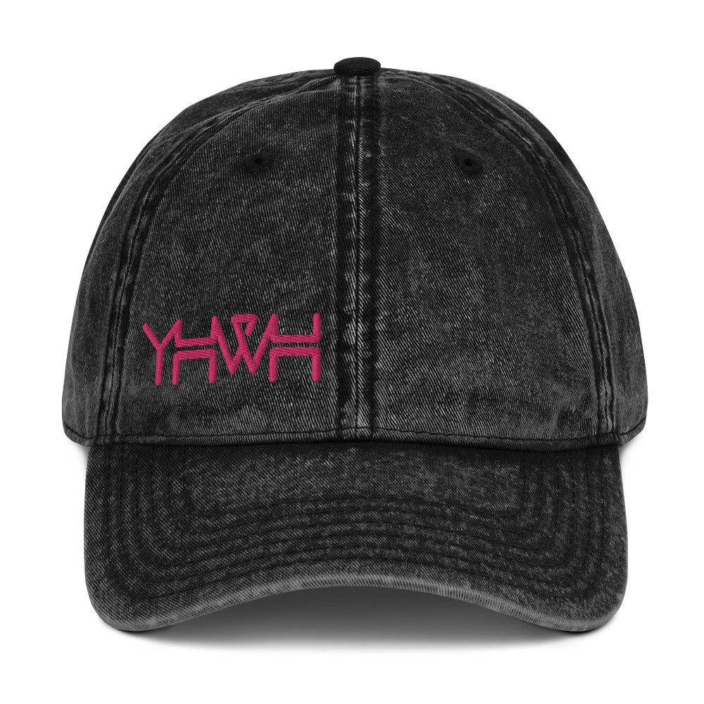 YHWH - Dad Hat Vintage Buckle - Pink Edge