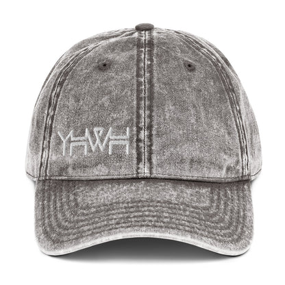 YHWH - Dad Hat Vintage Buckle - White Edge