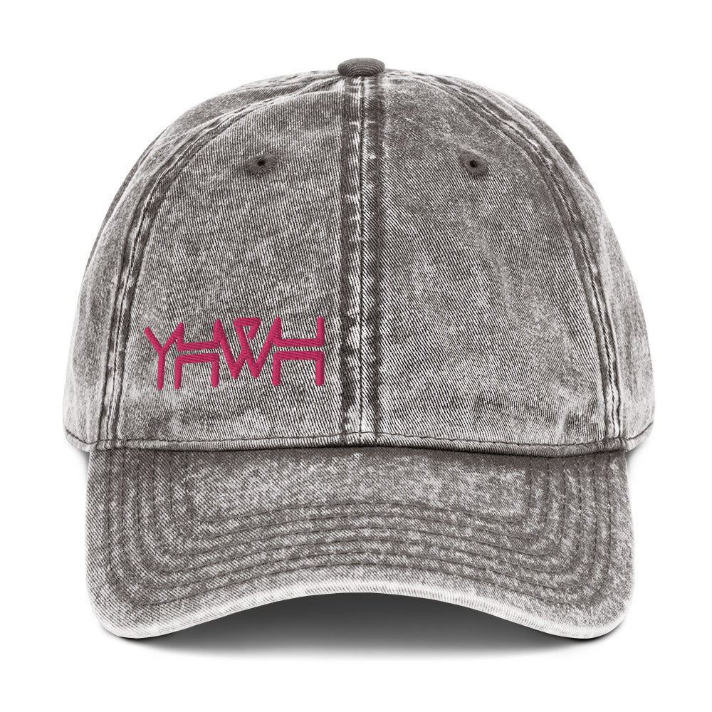 YHWH - Dad Hat Vintage Buckle - Pink Edge