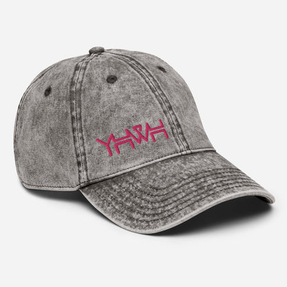 YHWH - Dad Hat Vintage Buckle - Pink Edge