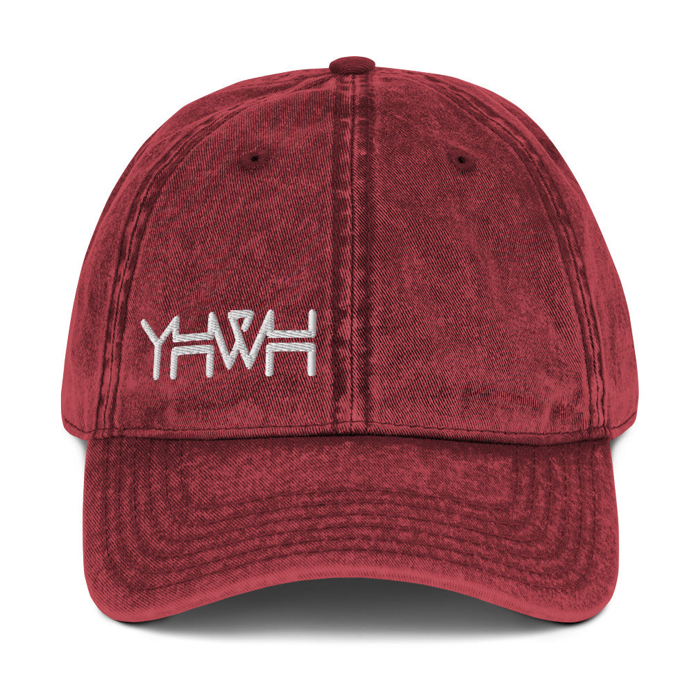 YHWH - Dad Hat Vintage Buckle - White Edge