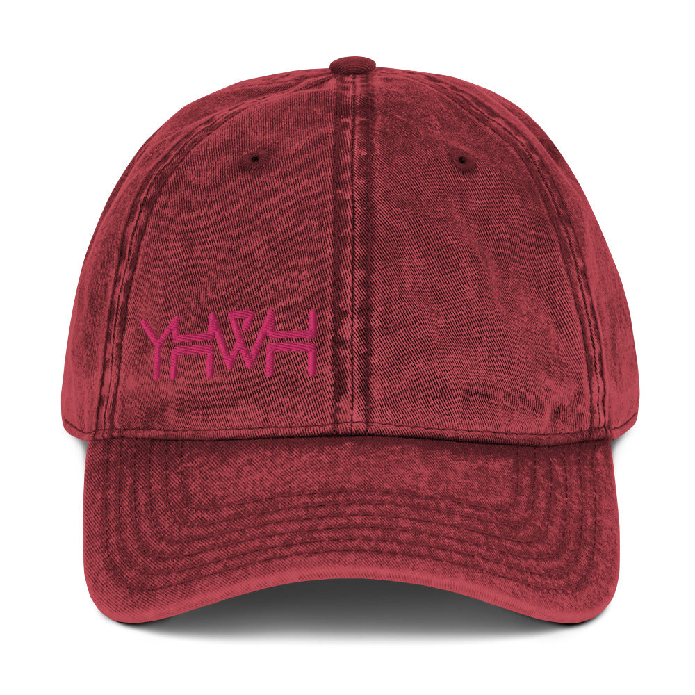 YHWH - Dad Hat Vintage Buckle - Pink Edge