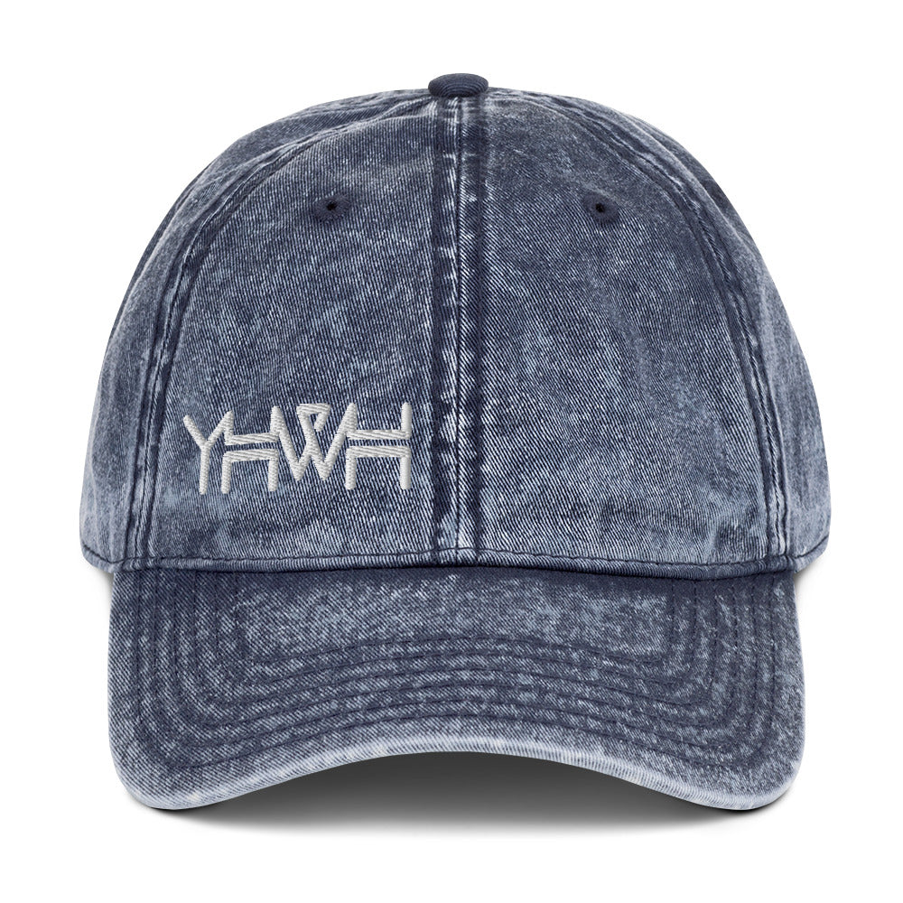 YHWH - Dad Hat Vintage Buckle - White Edge