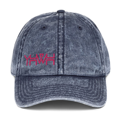 YHWH - Dad Hat Vintage Buckle - Pink Edge