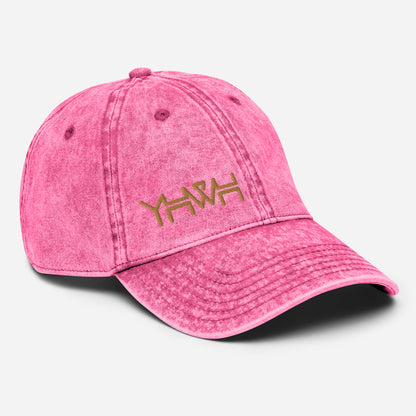 YHWH - Dad Hat Vintage Buckle - Gold Edge