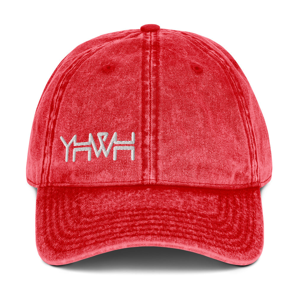 YHWH - Dad Hat Vintage Buckle - White Edge