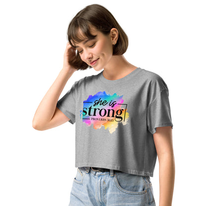 Women’s crop top - She Is Strong