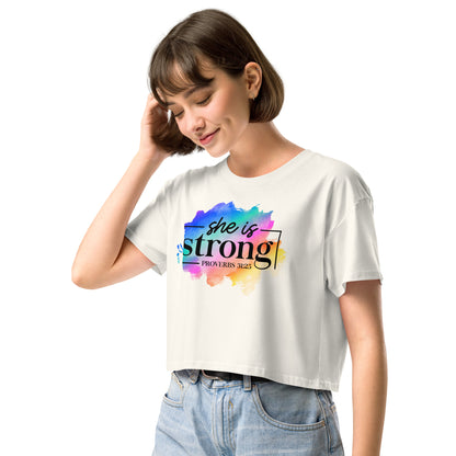 Women’s crop top - She Is Strong