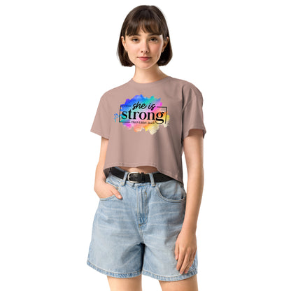 Women’s crop top - She Is Strong