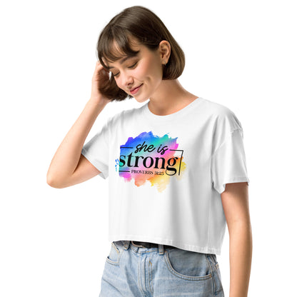 Women’s crop top - She Is Strong